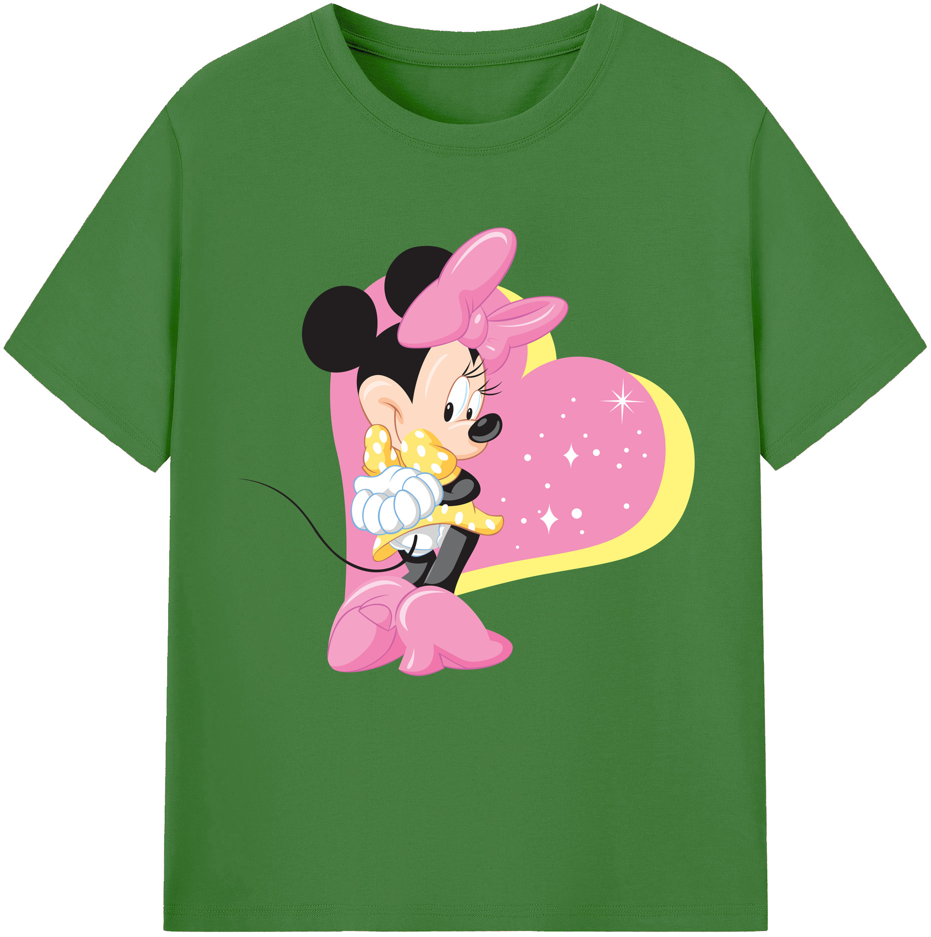 （画像用） ミッキーマウス Mickey Mouse レディースカジュアルプリントTシャツ（綿100％）